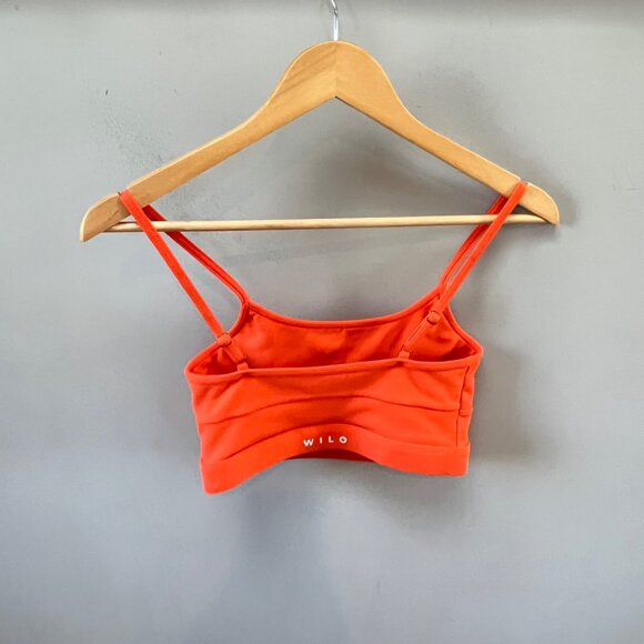 Wilo Orange Ribbed Crop Top With Adjustable‎ Straps - S - Picture 3 of 5